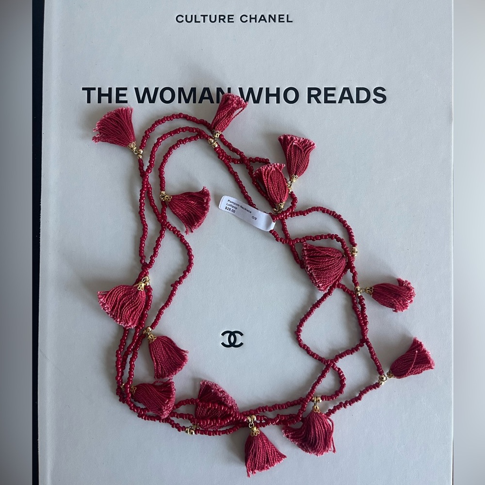 Red Single Strand PomPom Necklace